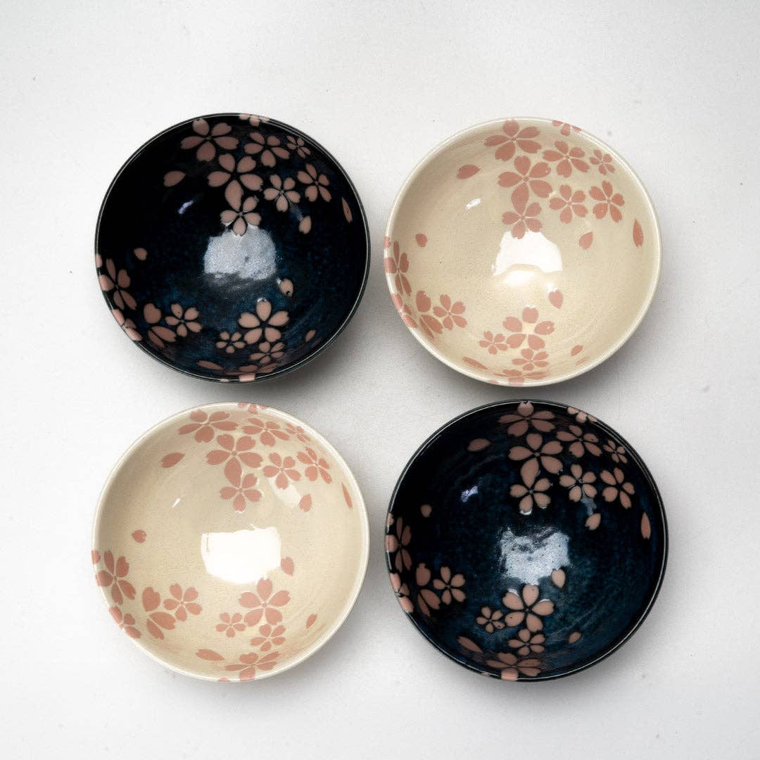 4 Piece Rice Bowl Gift Set Hasui Sakura Cherry Blossom