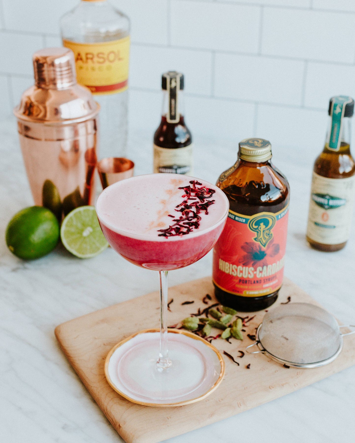 Portland Syrups | Hibiscus Cardamom Syrup 12oz  - cocktail / mocktail mixer