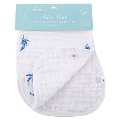 Baby Burp Cloth & Bib Combo: Blue Crab