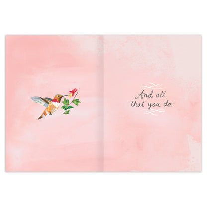 Grateful Hummingbird Thank You Card