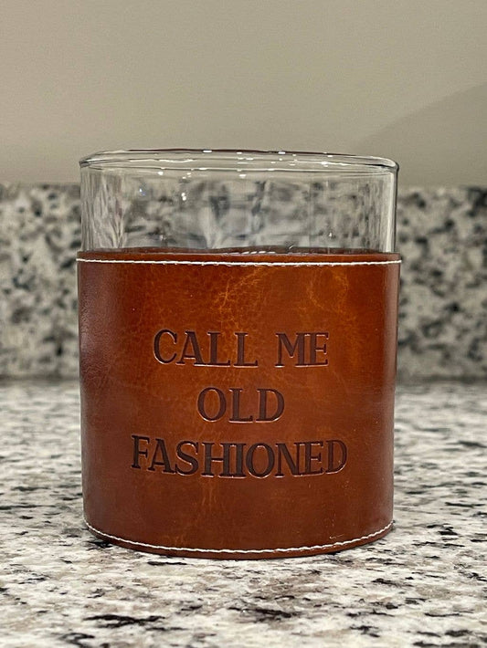 Barrel Down South - Call Me Old Fashioned Faux Leather Rocks Glass