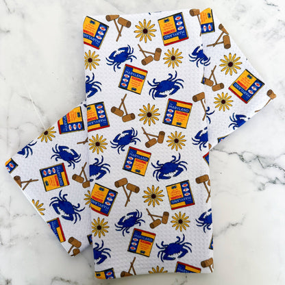 Maryland Seasoning Crab Feast Kitchen Dish Towel