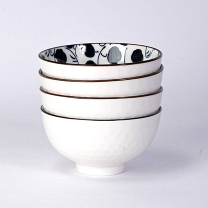 Nippon Blue 4-Piece 10 oz 4.5" Rice Bowl Gift Set