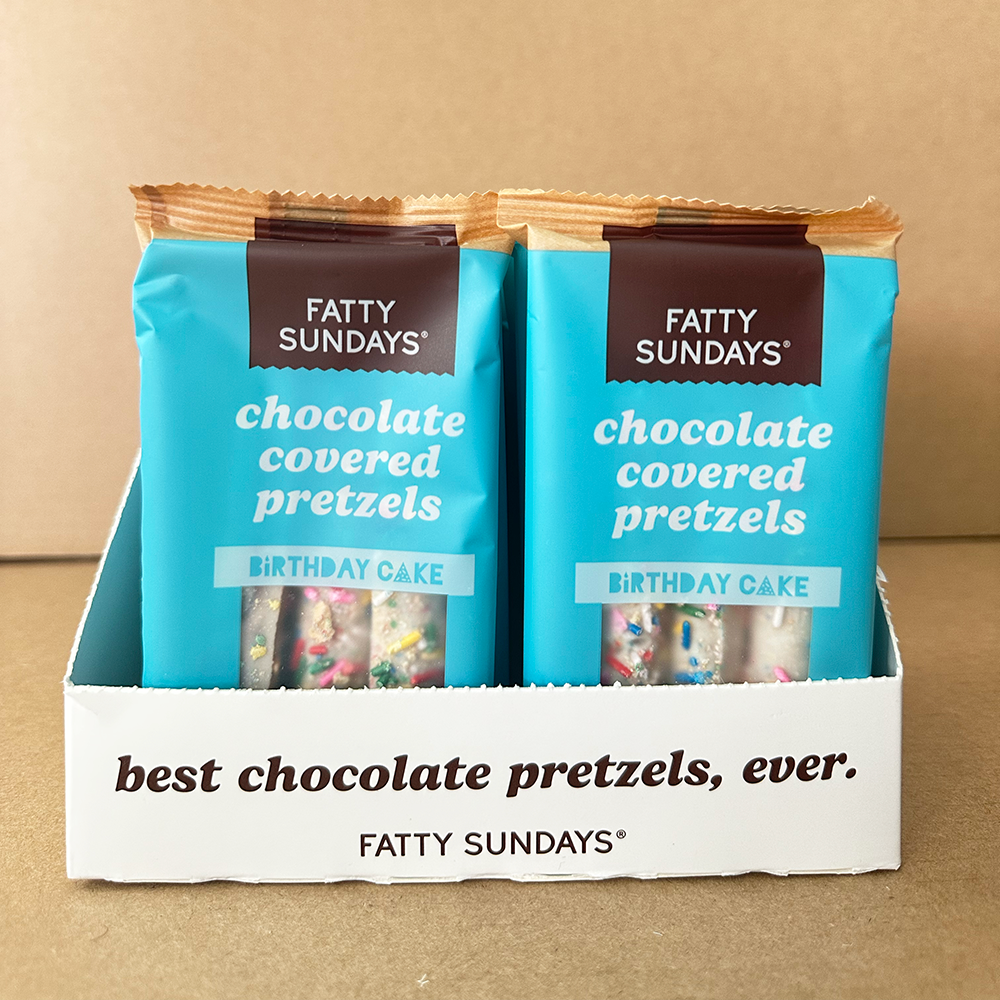 Birthday Cake Chocolate Covered Pretzel Snack Pack (3-pack)