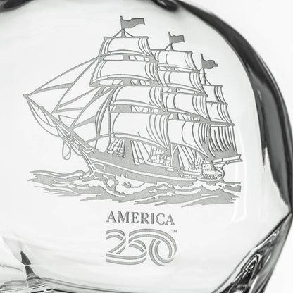 America250™ Tall Ship 3 Piece Gift Set | Whiskey Decanter and Rocks Glasses