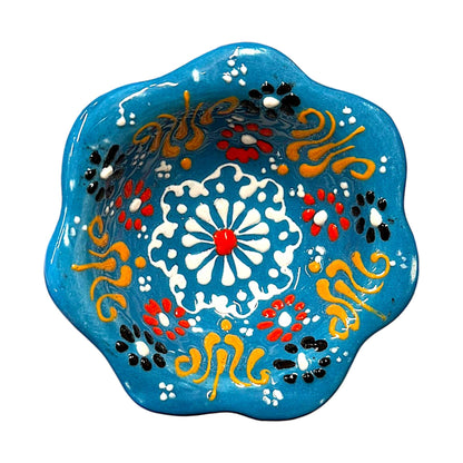 Import Corner - 39682: 2" ROUND CERAMIC EMBOSSED DAISY BOWL