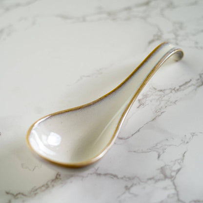 5.9"L Porcelain Soup Spoon White (10/240)