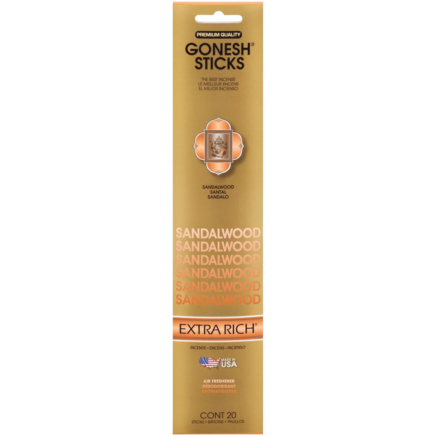 Incense Sticks: Gonesh Extra Rich Gold Sandalwood