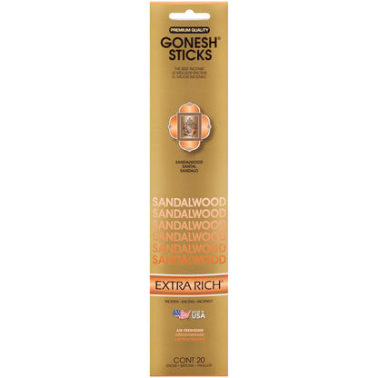 Incense Sticks: Gonesh Extra Rich Gold Sandalwood