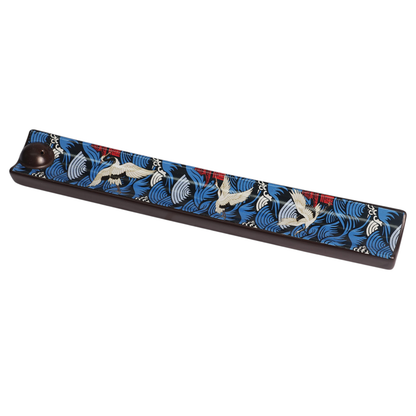 Japanese Crane Waves Ceramic Incense Holder
