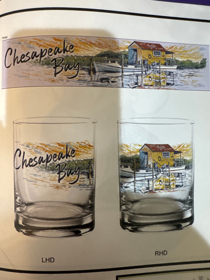 Chesapeake Bay scene wrap rocks glass