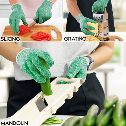 Zulay Kitchen - Cut Resistant Gloves Level 5 Protection - Large: Gray