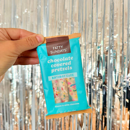 Birthday Cake Chocolate Covered Pretzel Snack Pack (3-pack)