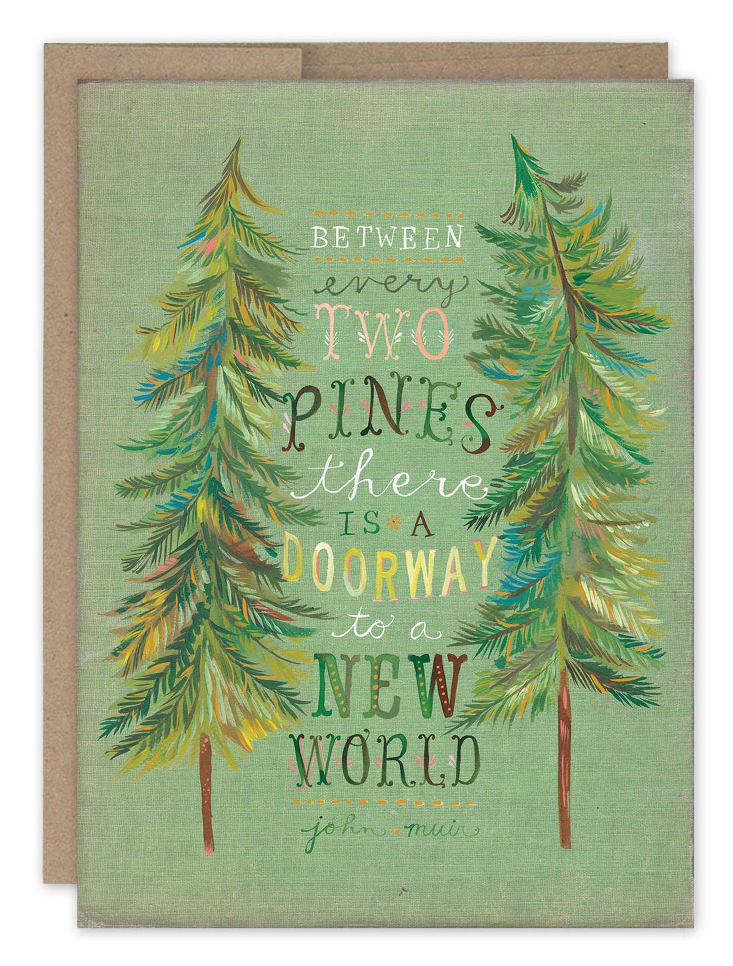 Between Two Pines Blank Card