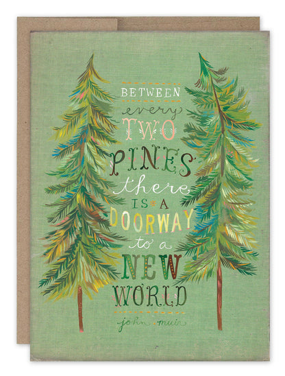 Between Two Pines Blank Card