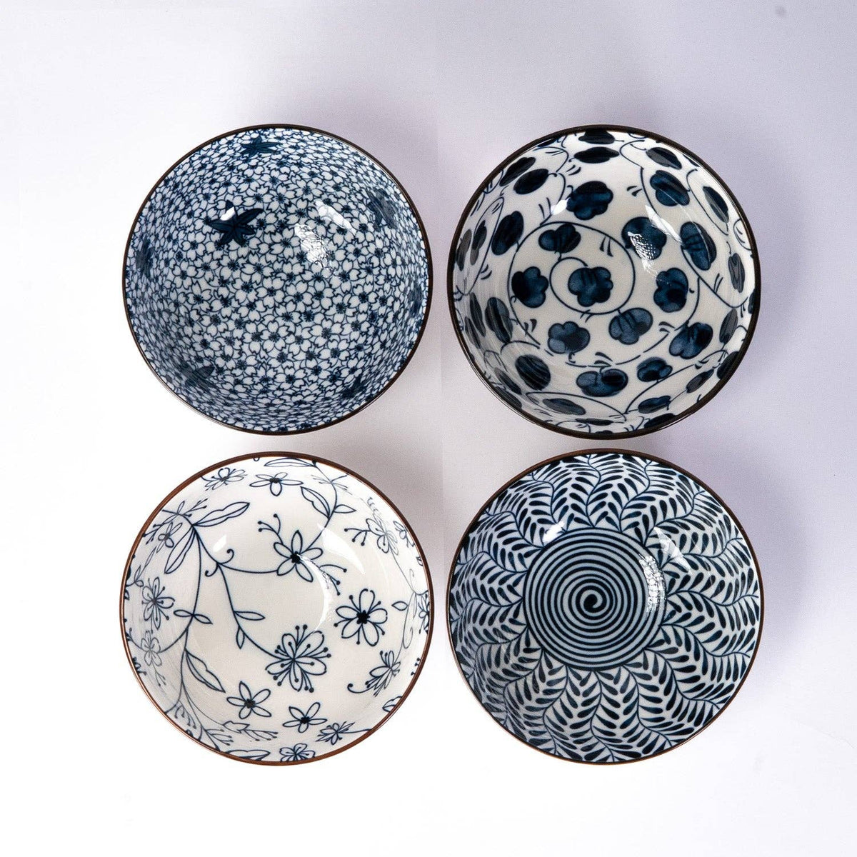 Nippon Blue 4-Piece 10 oz 4.5" Rice Bowl Gift Set