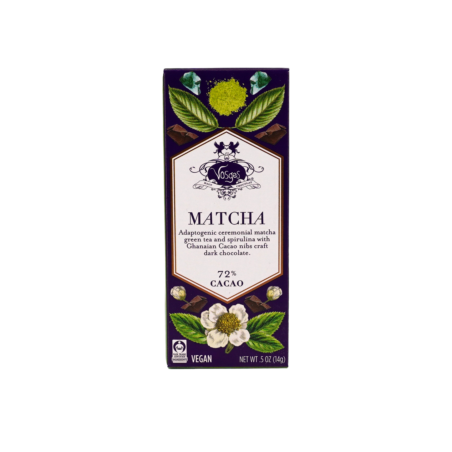 Mini Dark Chocolate Bar w/ Matcha Green Tea & Spirulina
