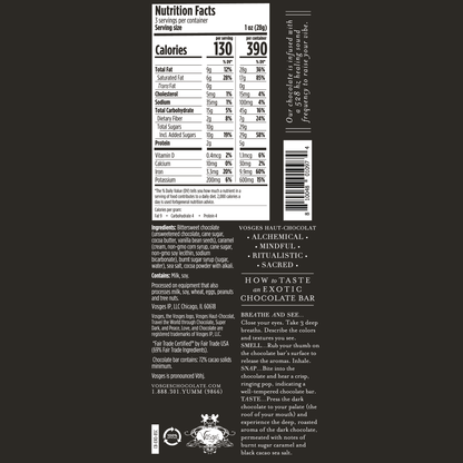 Dark Chocolate Bar w/ Black Salt & Caramel - Gourmet