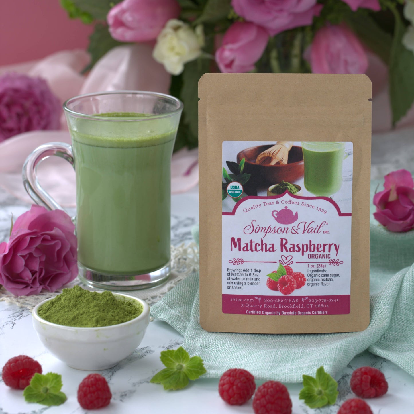 Matcha Powdered Green Tea - Raspberry, Organic: 1OZ