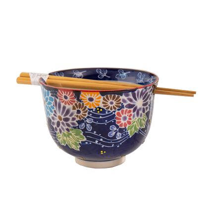 Flora Mix Bowl With Chopsticks Set