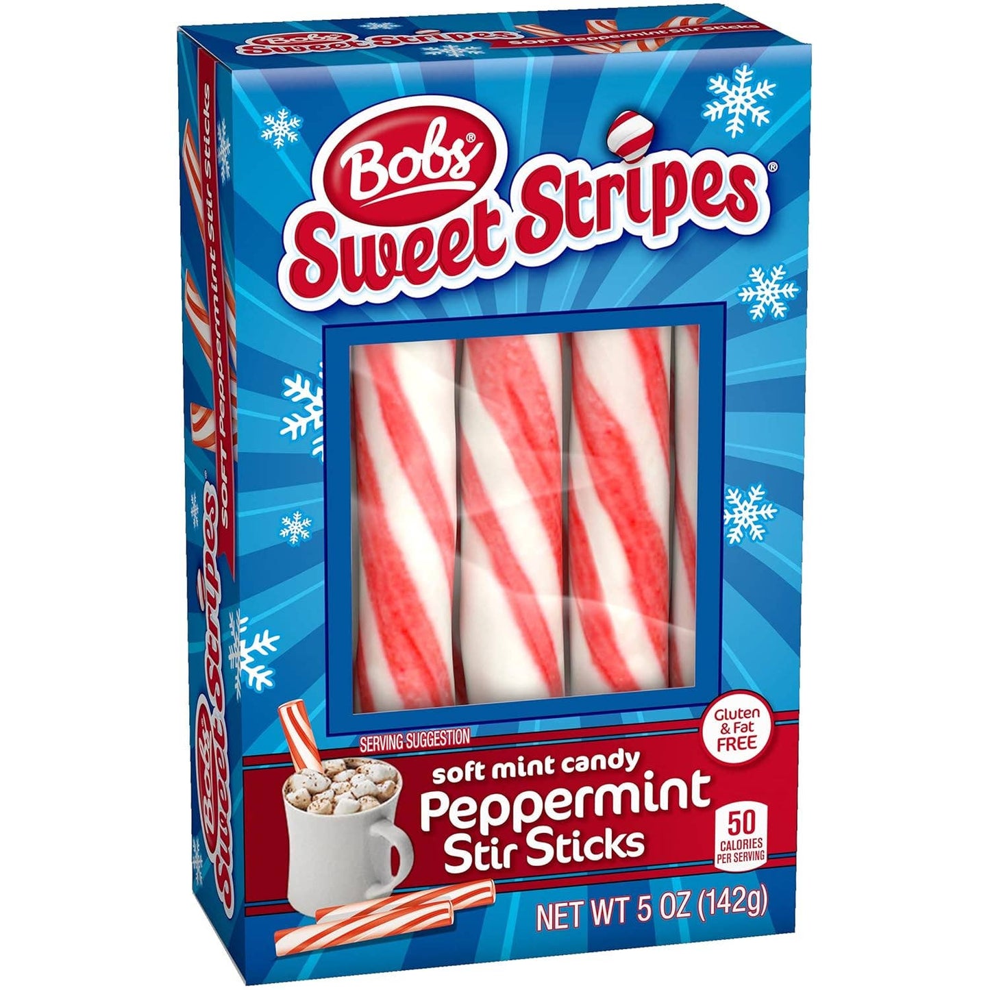 Sweet Stripes Soft Mint Candy Peppermint Stir Sticks
