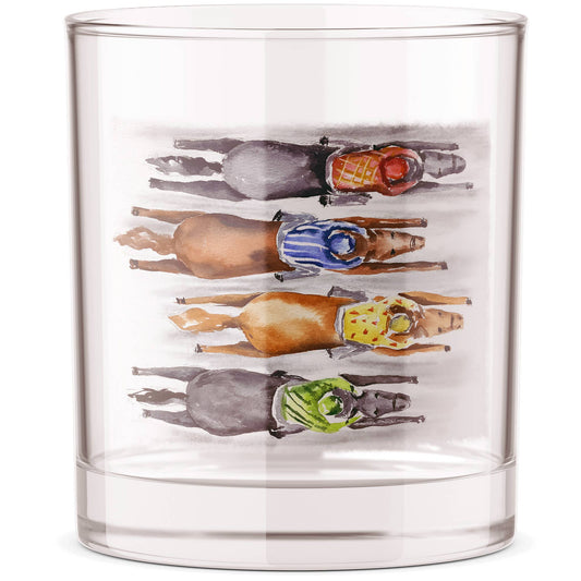 Barrel Down South - Horse Racing Ariel Horses Derby Bourbon Whiskey Rocks Glass