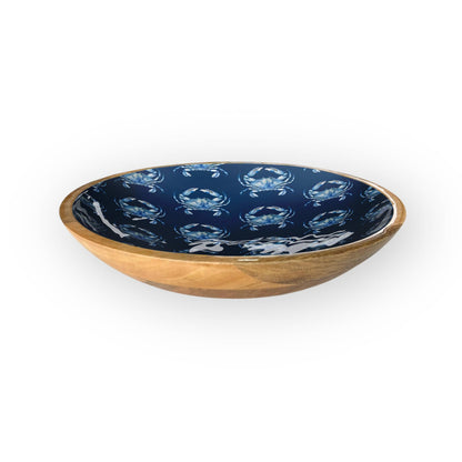 Blue Crab Shallow Bowl 14"