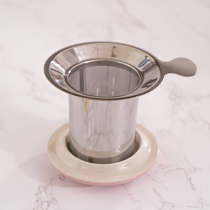 Festival Fan Design 15oz Tea Mugs with Lid and Infuser
