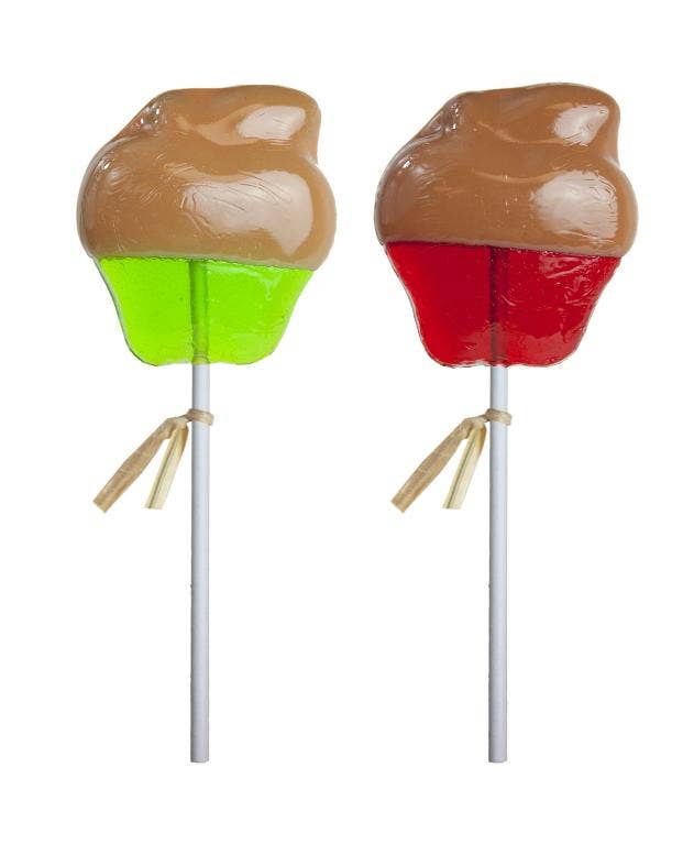Melville Candy Company - Caramel-Dipped Apple Lollipops - Red & Green