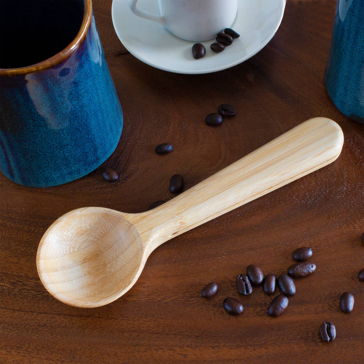 Bamboo Coffee Scoop with Built-In Bag Clip