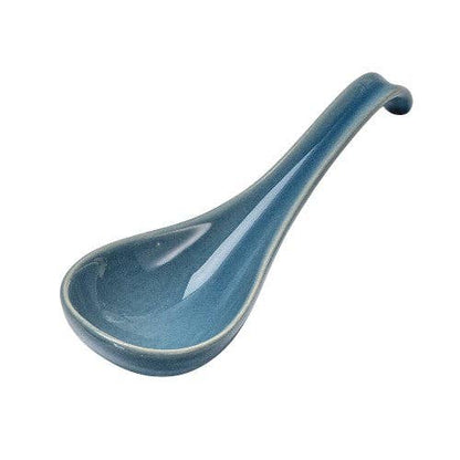 5.9" Porcelain Soup Spoon Blue