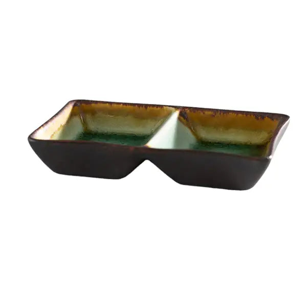 Midori Kanyu 4oz  Divided Rectangle Sauce Dish