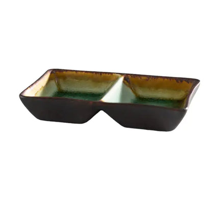 Midori Kanyu 4oz  Divided Rectangle Sauce Dish