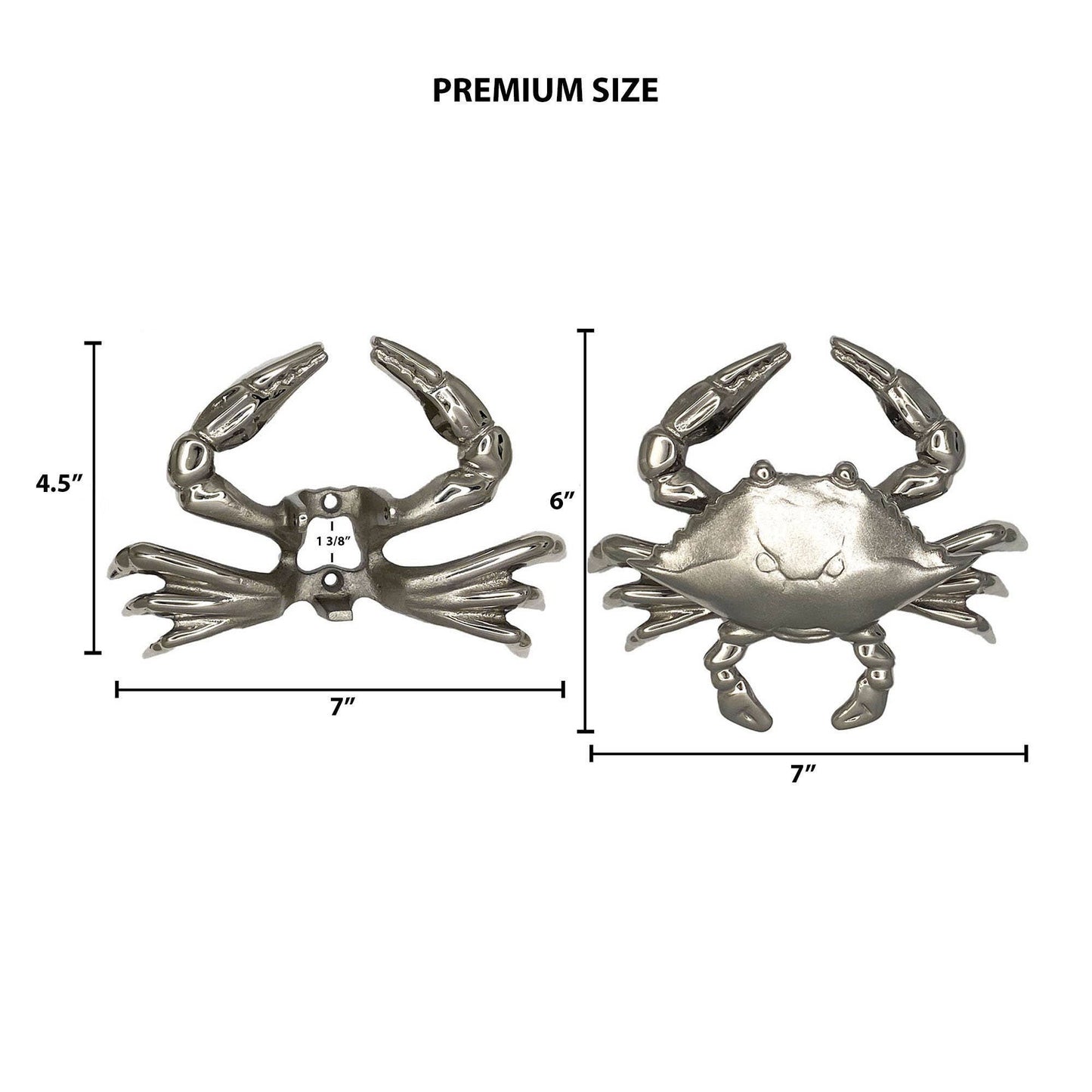 Michael Healy Designs - Crab Door Knocker: 6H x 7W / Nickel Silver