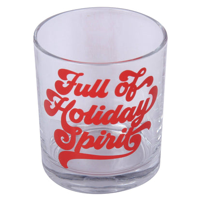 Full of Holiday Spirit Christmas Rocks Glass