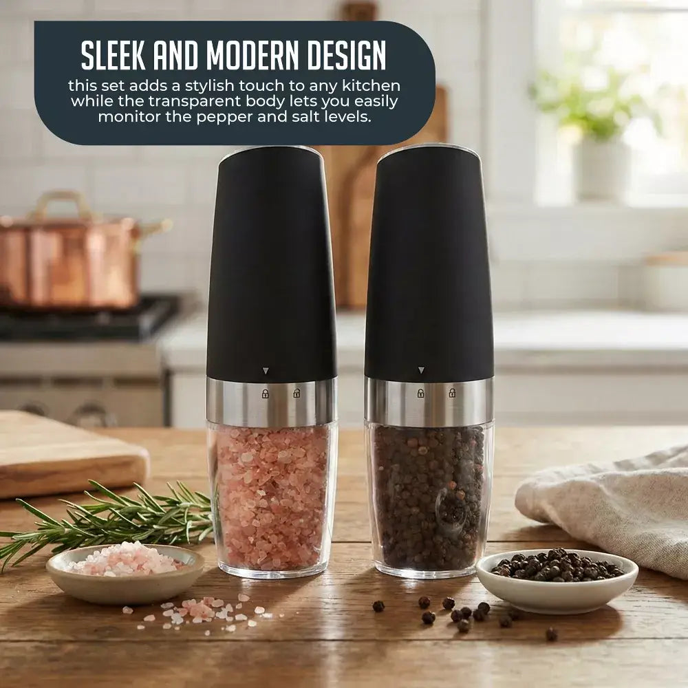 Electric Automatic  Gravity Salt and Pepper Grinder Set