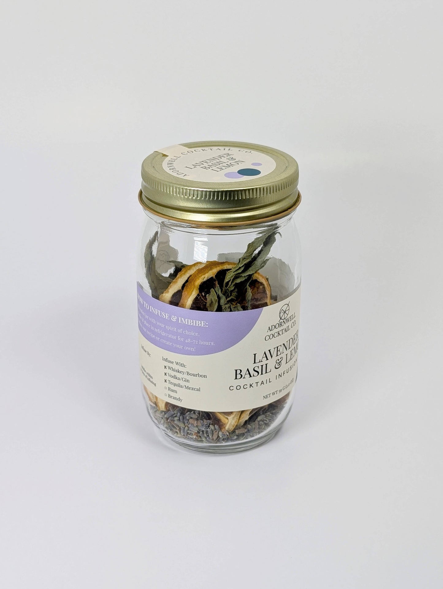 Adornwell Cocktail Co. - Lavender Basil & Lemon Cocktail Infusion Kit