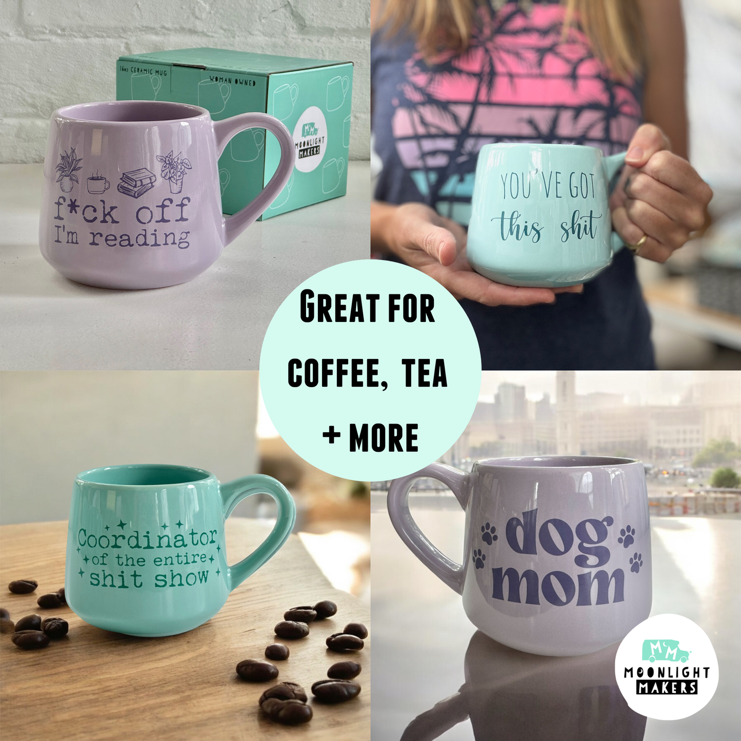 Moonlight Makers - Funny Mug - Weird Moms Build Character - 16oz - Mother's Day