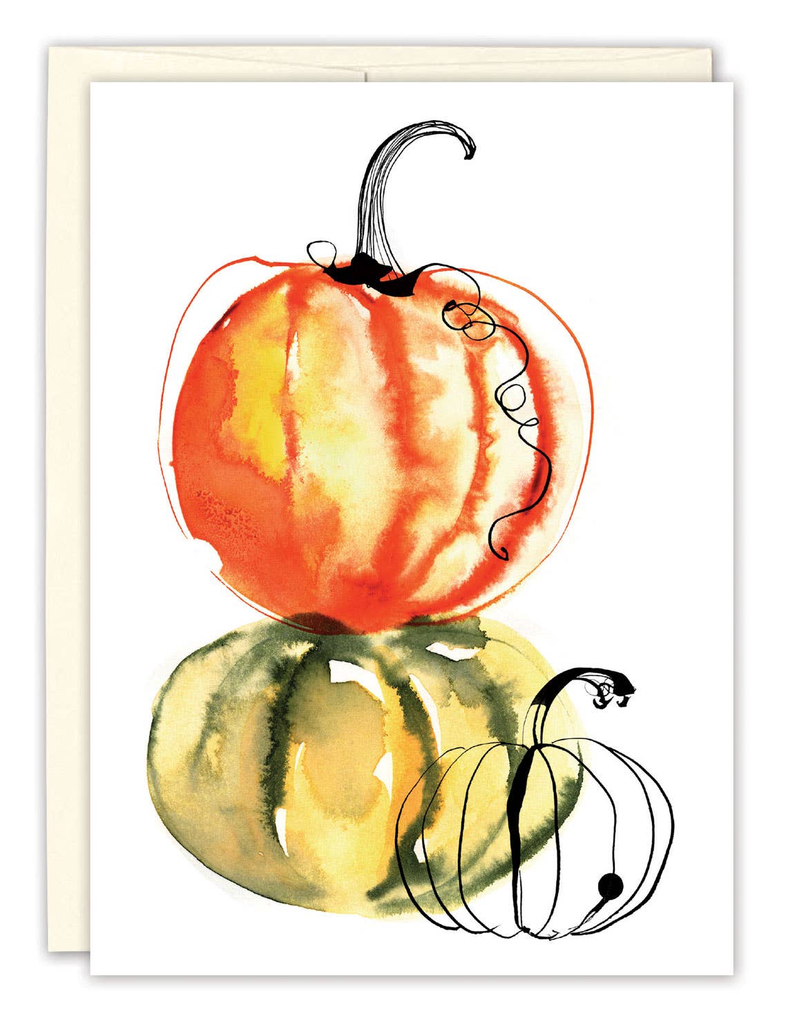 Stacked Pumpkins Halloween Card