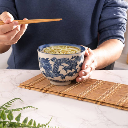 Blue Dragon Bowl With Chopsticks Set