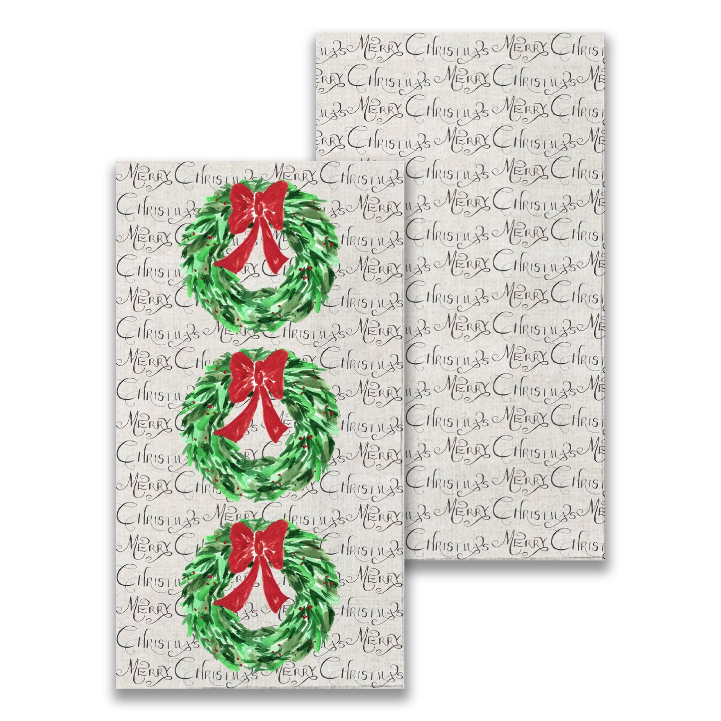 Christmas Wreath with Red Bow Guest Towel