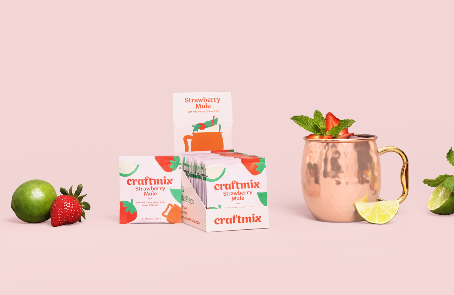Craftmix | Strawberry Mule Cocktail / Mocktail Mixer - Individuals