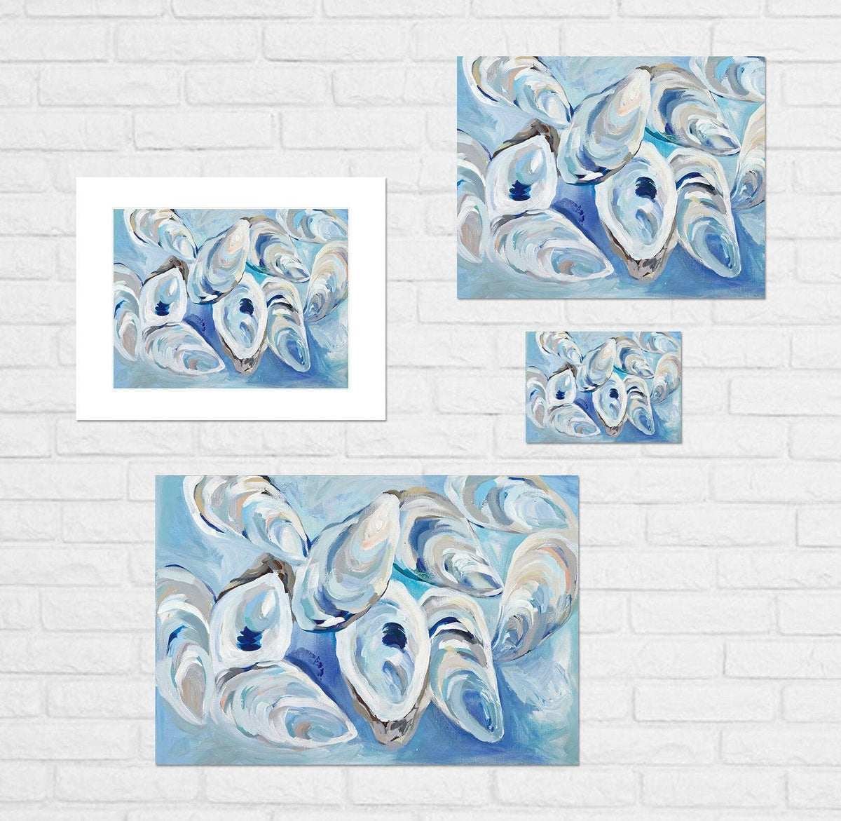 Kim Hovell Art - Sky Blue Oyster Cluster Print: 8 x 10"