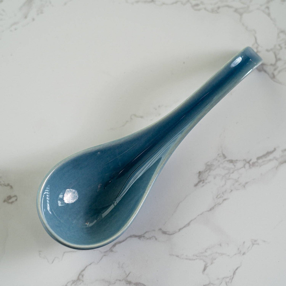 5.9" Porcelain Soup Spoon Blue