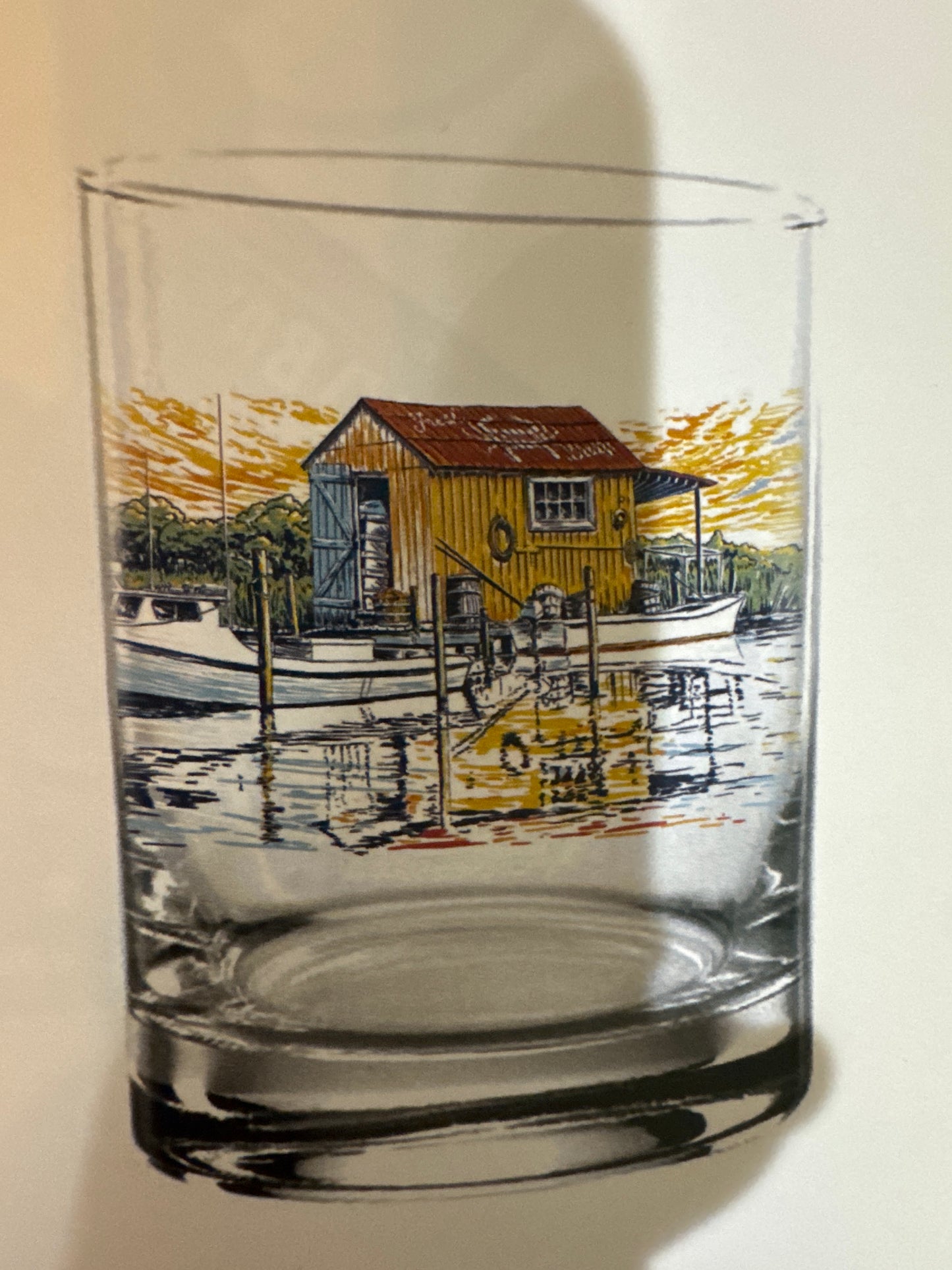 Chesapeake Bay scene wrap rocks glass