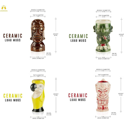 Lemonsoda | Ceramic Hawaiian Luau Tiki Mugs (1pc)