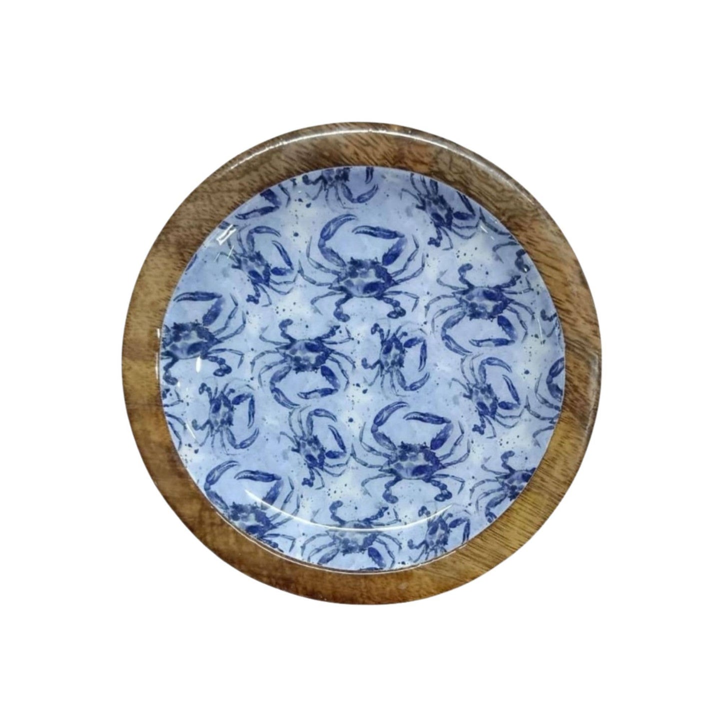 Blue Watercolor Crab 5" Round Dish