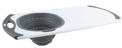 Dexas - Over The Sink Strainer Board: White / Gray / 12.5"x22.75"