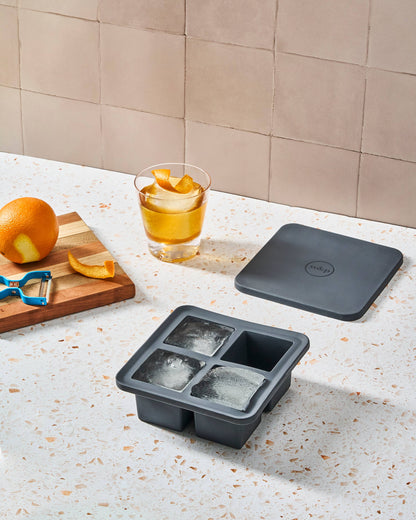 W&P - Extra Large Cocktail Cube Silicone Ice Tray: Charcoal