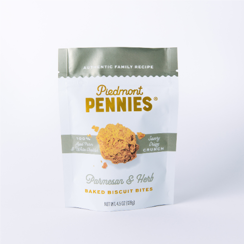 Piedmont Pennies - Parmesan & Herb Cheese Crackers, Medium Pouches